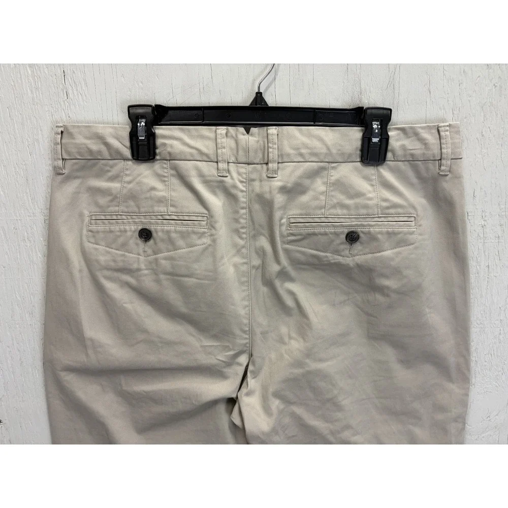 Mens PERK Khaki Pants Slim Stretch Size 36x32 Brown Tan Casual Flat Front